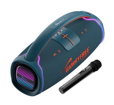 300W Portable Bluetooth Speaker with Handle, One Microphone Long Playtime, Blue