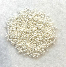 11/0 IVORY PEARL CEYLON MIYUKI GLASS SEED BEADS APPROX 11.1 GRAMS