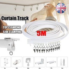 5M Bendable Flexible Curtain Track Rod Rail Ceiling Window Caravan Straight Bay