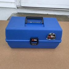 Vintage ArtBin Storage Case 2 Trays Blue Box Model 8399, Free Art Palette NICE
