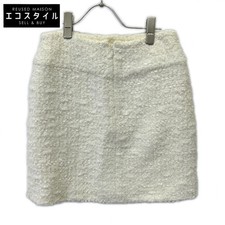 CHANEL Tweed Front Pocket Dress White Size 34 Spring