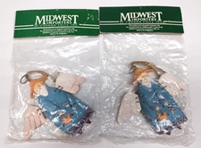 2 NIP  “Gardening Angel” Ornaments Midwest Imports Of Cannon Falls ~Phillipines