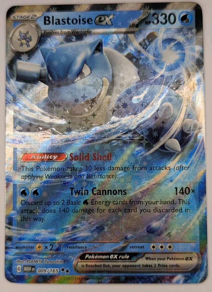 Blastoise Ex 9/165 Pokémon TCG Scarlet & Violet 151 Double Rare NM