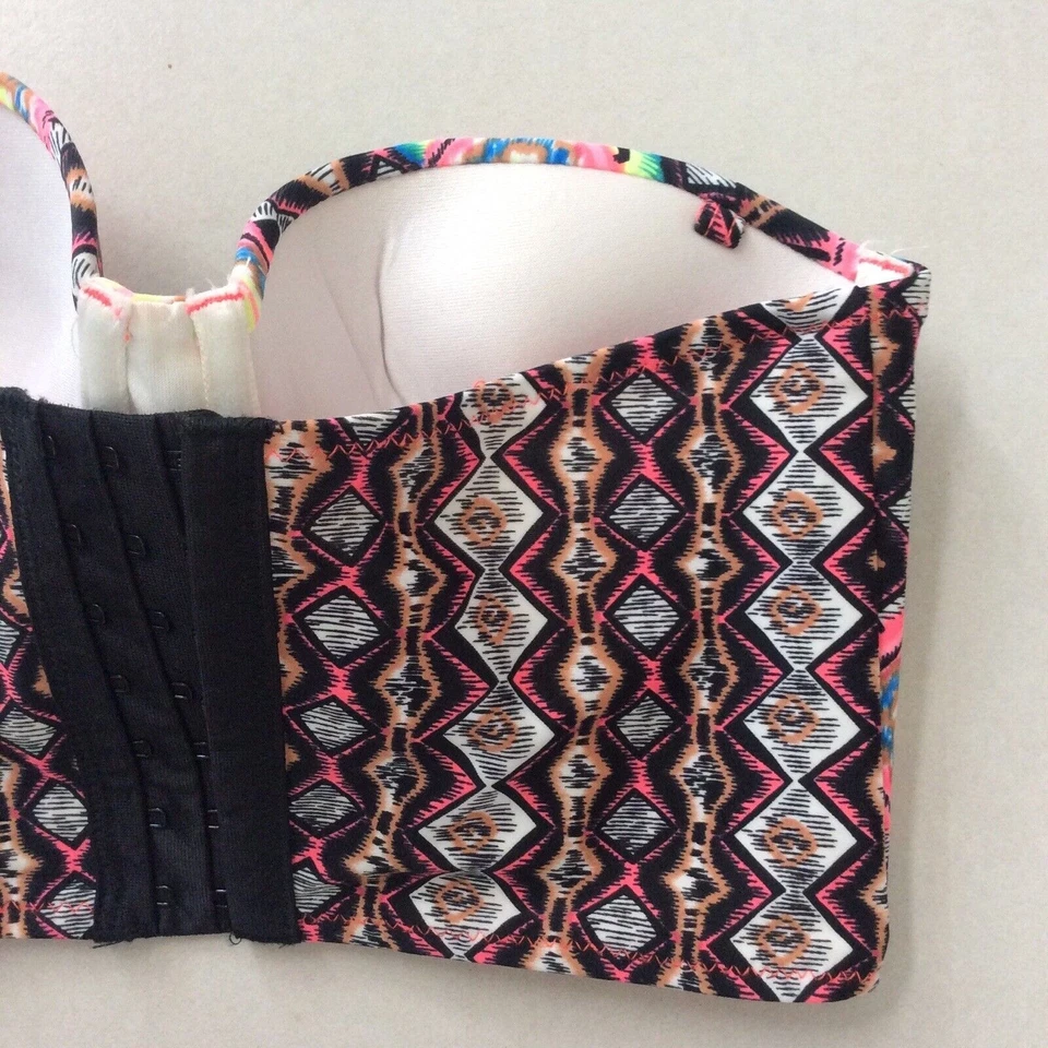 Top de bikini Volcom Swim para mujer talla S estampado multicolor sin tirantes trajes de baño Foto 4 de 4