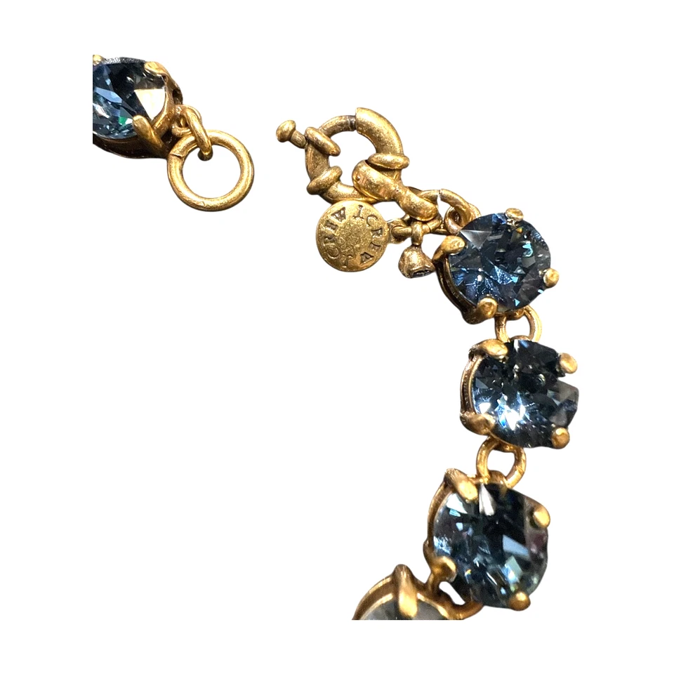 J. Deslumbrante pulseira de strass cristal azul gelado tom dourado Crew JC383 - Imagem 3 de 3