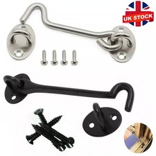 Cabin Hook and Eye Latch Lock Shed Gate Door Catch Silent Holder Stainless Steel
