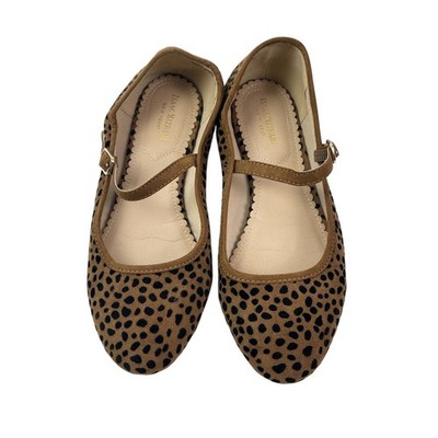 Isaac Mizrahi Brown Leopard Slip On Almond Toe Ballet Mary Jane