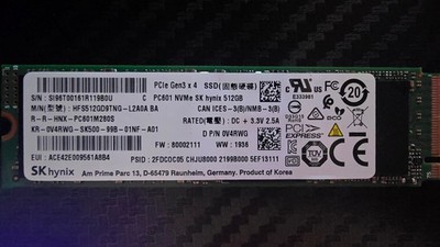 SK HYNIX PC601 512GB NVME SSD (HFS512GD9TNG-L2AOA) Used
