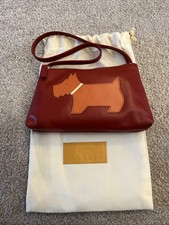 Radley Vintage Rare Small Leather Zip Top Red/Orange Hand Bag Great Condition