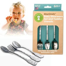 Kleynimals Arctic Friends Baby Silverware 100% Stainless Steel Made in USA