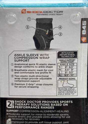 Shock Doctor Ankle Sleeve Compression Wrap Support XL Ankle Size 9.5”- 10” NEW - Picture 5 of 7