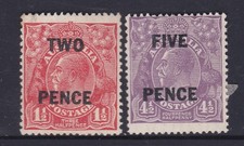 1930 KING GEORGE V HEAD SURCHARGE FULL SET PRE-DECIMAL STAMPS MLH