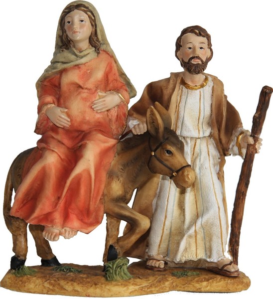 Krippenblock Heilige Familie 13,1 Cm Handbemalt Polyresin Deko-image