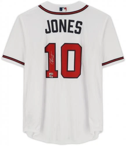 Chipper Jones Atlanta Braves Autographed White Nike Replica Jersey - Image 3 of 4
