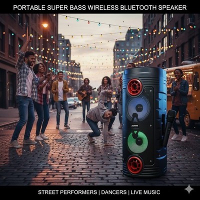 Neu Beste Qualität Tragbarer Bluetooth BT Lautsprecher (ZQS-6208) mit kabelgebundenem Mikrofon 