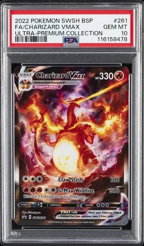 2022 POKEMON SWSH BLACK STAR PROMO #261 FULL ART/CHARIZARD VMAX PSA 10