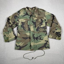 Alpha Industries Jacket Mens XS M65 Green Woodland Camo Full Zip Military Hood