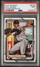 Paul Skenes 2024 Bowman Paper Prospects Baseball Rookie Card #BP125 PSA 9