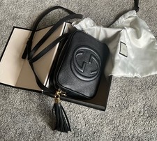 Authentic Gucci Soho Disco Crossbody Bag Black Leather