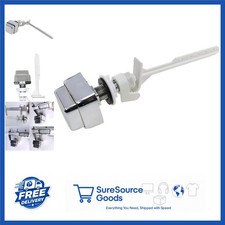 Push-Button Toilet Flush Kit Side Mount Handle Silver Plastic Easy Install
