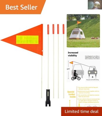 Essential 6ft High Visibility Flag for Bikes & Wheelchairs - Waterproof Design