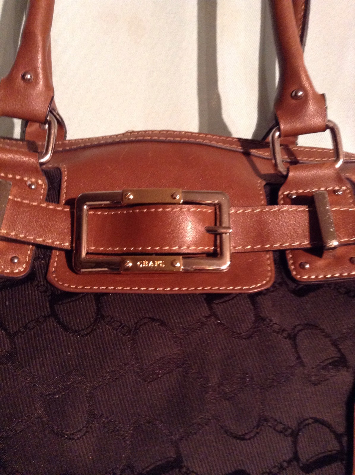CHAPS BROWN TRIM HANDBAG - image 2