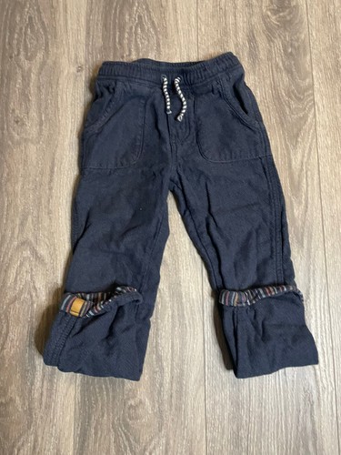 Genuine Kids Oshkosh Bgosh 5T Jogger Pants Blue W Stripes Inside Rolled Cuff - Picture 2 of 7