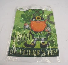 Evergreen 14S10173 St. Patricks Day Gnome Garden Flag Suede 12.5" x 18"