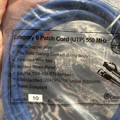 New Sealed Lot Of Eight (8) Category 6 Patch (UTP) 550 MHz Network Cables