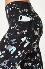 NEW Sweaty Betty Power Pocket Workout Ankle Leggings - Blue Lagoon Camo - Medium