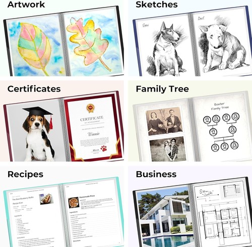 Binder with Plastic Sleeves 24 Pocket, Presentation Book 8.5x11 Portfolio Folder - Picture 5 of 9