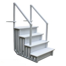 above ground pool ladder heavy duty white non slippery step system with handle - Above Ground Pool Ladder above ground pool ladder heavy duty white non slippery step system with handle - Above Ground Pool Ladder