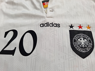 Germany 1996 Home Jersey #20 Bierhoff Adidas White Shirt Size XS