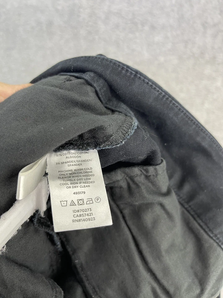 Dobladillo corto festoneado para mujer LOFT by Ann Taylor Riviera talla 0 bolsillo negro liso Foto 3 de 4