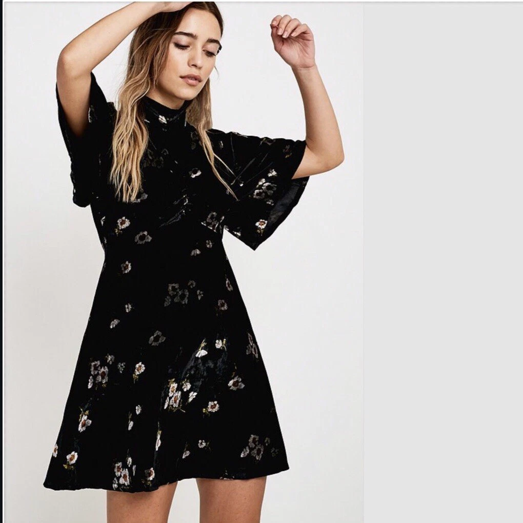 Free people hotsell black velvet dress
