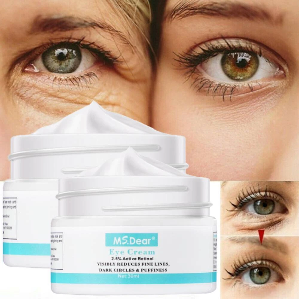 2PCS 100% Under Eye Cream - Remove Dark Circles Wrinkles Face Lines Puffy  Eyes