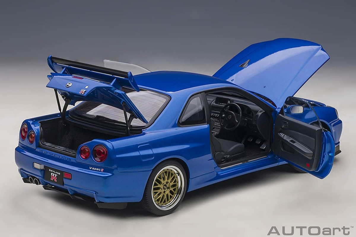最安値　オートアート　1/18 スカイライン　GT-R R34 BBS LM オートアート 1/18 日産 スカイライン GT-R (R34) Vスペック II