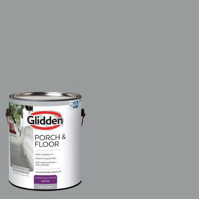 Grab-N-Go Porch and Floor Interior/Exterior Paint, 1 Gallon, Satin, Light Gray, 