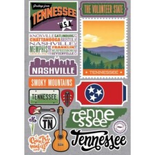 Crafts Stickers 3D Tennessee Volunteer State Shape License Plate Flower Guitars