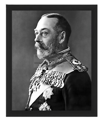 KING GEORGE V OF GREAT BRITAIN ROYALTY IN MILITARY UNIFORM 8X10 FRAMED PHOTO