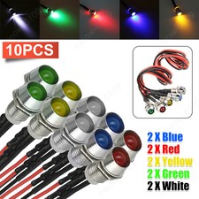 10pc 12v Led Panel Indicator Lights Lamp Pilot Dash Directional Car Truck Boat