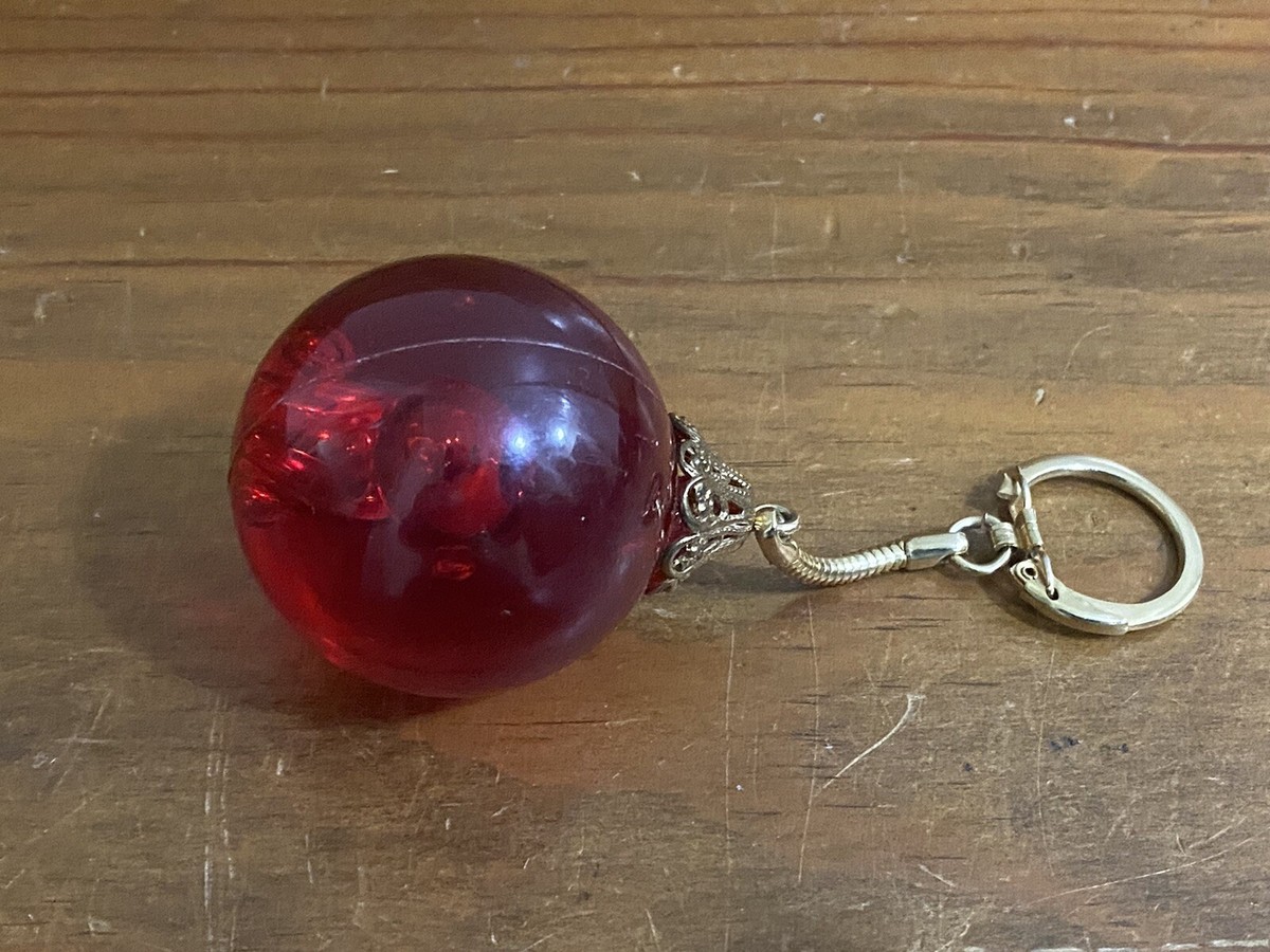 Red Resin Sphere Ball with air bubbles clip charm Keychain | eBay