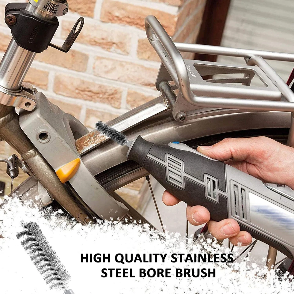 Cepillo de alambre de acero inoxidable 6 piezas vástago de 1/4" para limpieza de taladro eléctrico Foto 4 de 4
