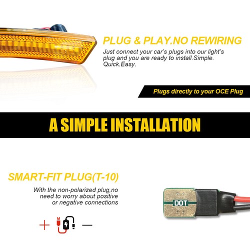 Side Fender Marker Light Lamp Front Amber Left & Right for Mini Cooper 2007-2016 - Picture 5 of 11