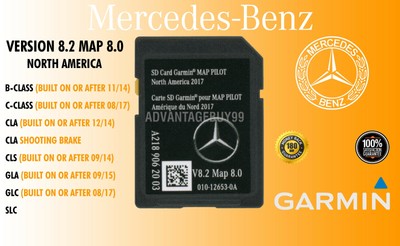 Mercedes-Benz B E C CLA CLS GLA GLC SLC SD Card Navigation Garmin Map Pilot v8.2