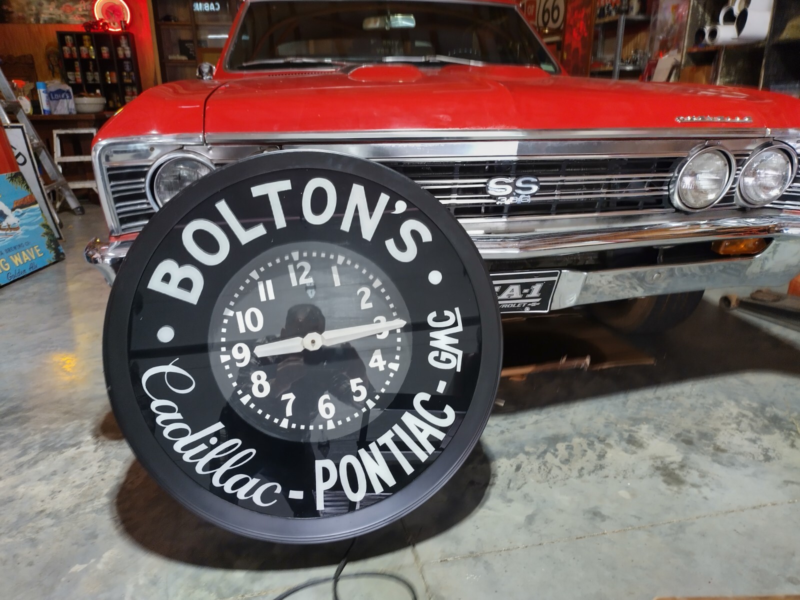 Vintage Glo Dial NEON CLOCK... Bolton's Cadillac Pontiac GMC Dealership