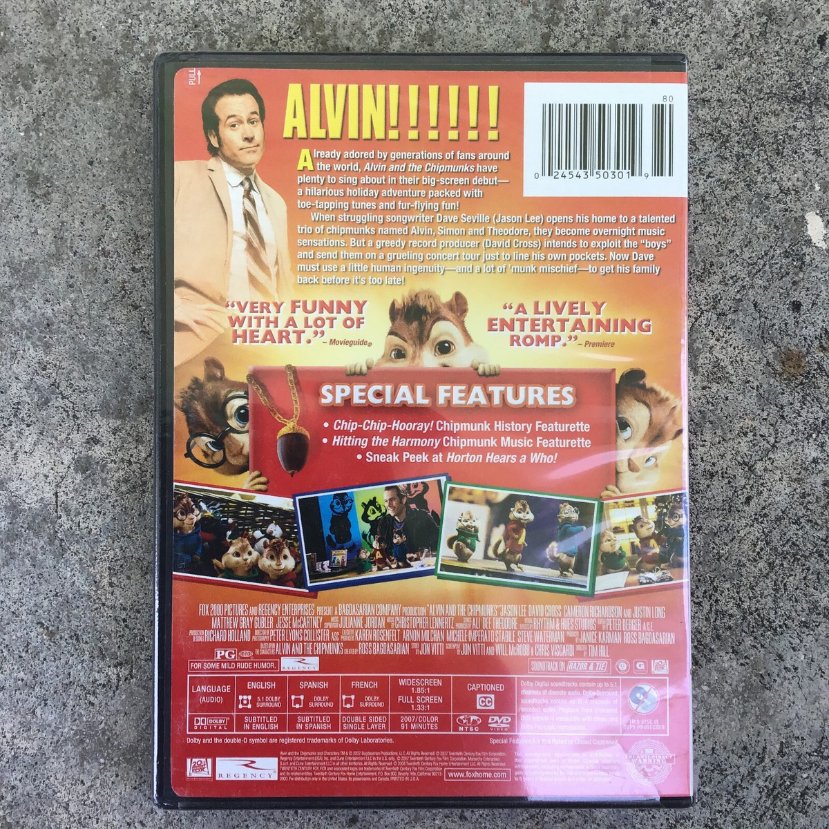 Sealed Alvin And The Chipmunks (DVD, 2007, Widescreen) 24543503019