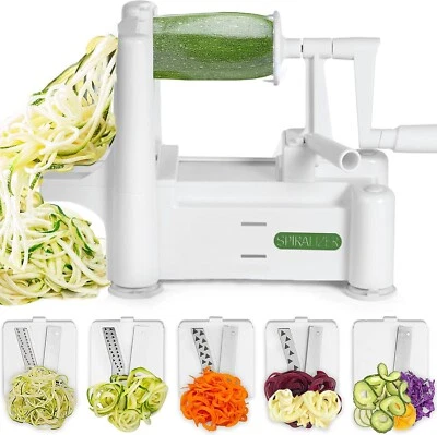 Spiralizer 5 Blade Vegetable Spiral Slicer Handheld Heavy Duty Potato Pasta Food