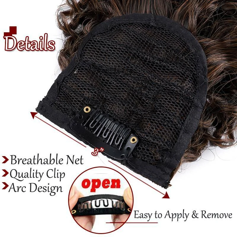 Clipe de cabelo 100% macio encaracolado franjas afro crespos extensões de cabelo - Imagem 4 de 4