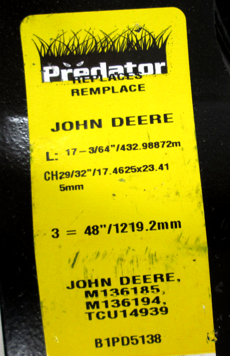 Lot of 3 John Deere Predator B1PD5138 Mower Blade eBay